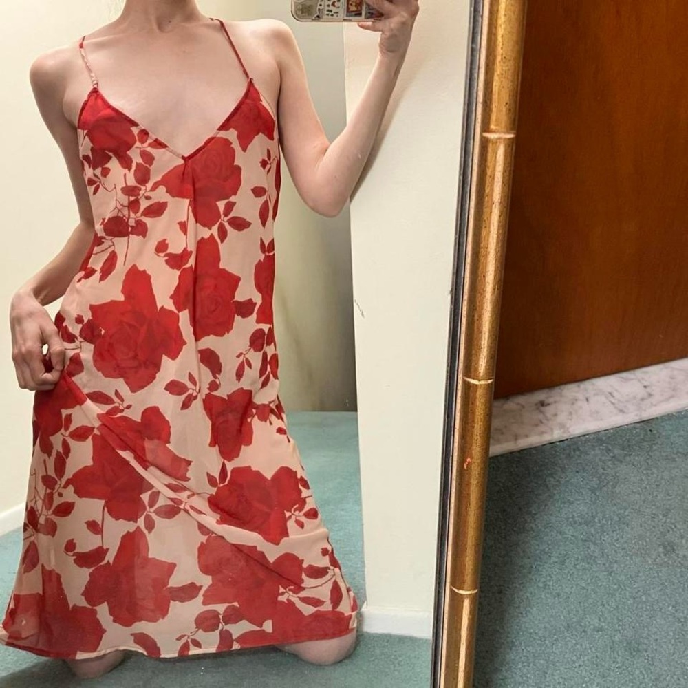 Floral sheer midi slip dress from Express